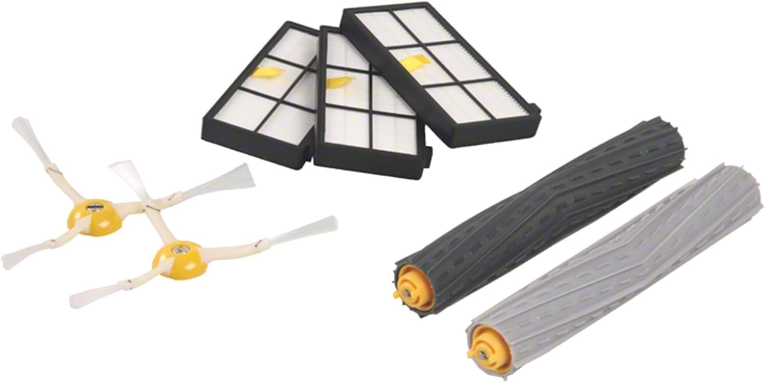image:imageiRobot Roomba Authentic Replacement Parts Roomba 800 and 900 Series Replenishment Kit 3 AeroForce Filters 2 Spinning Side Brushes and 1 Set of MultiSurface Rubber BrushesPack of 1