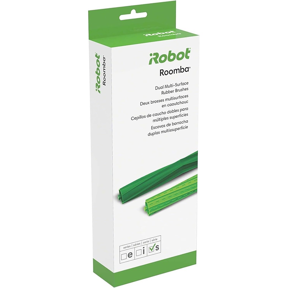 image:imageiRobot Authentic Replacement Parts Roomba s Series Replacement Dual MultiSurface Rubber Brushes GreenPack of 6