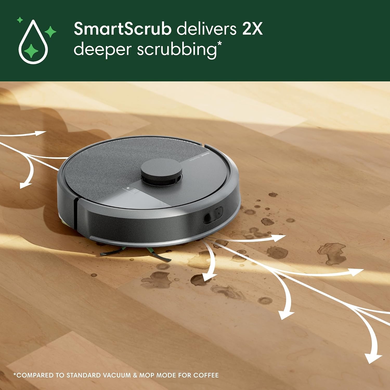 image:imageiRobot Roomba 104 2in1 Vacuum amp Mop Robot SelfEmpties for 75 Days Intense PowerLifting Suction Vacuums All Floors Ideal for Pet Hair LiDAR Smart Navigation Mapping Mops Hard FloorsGray