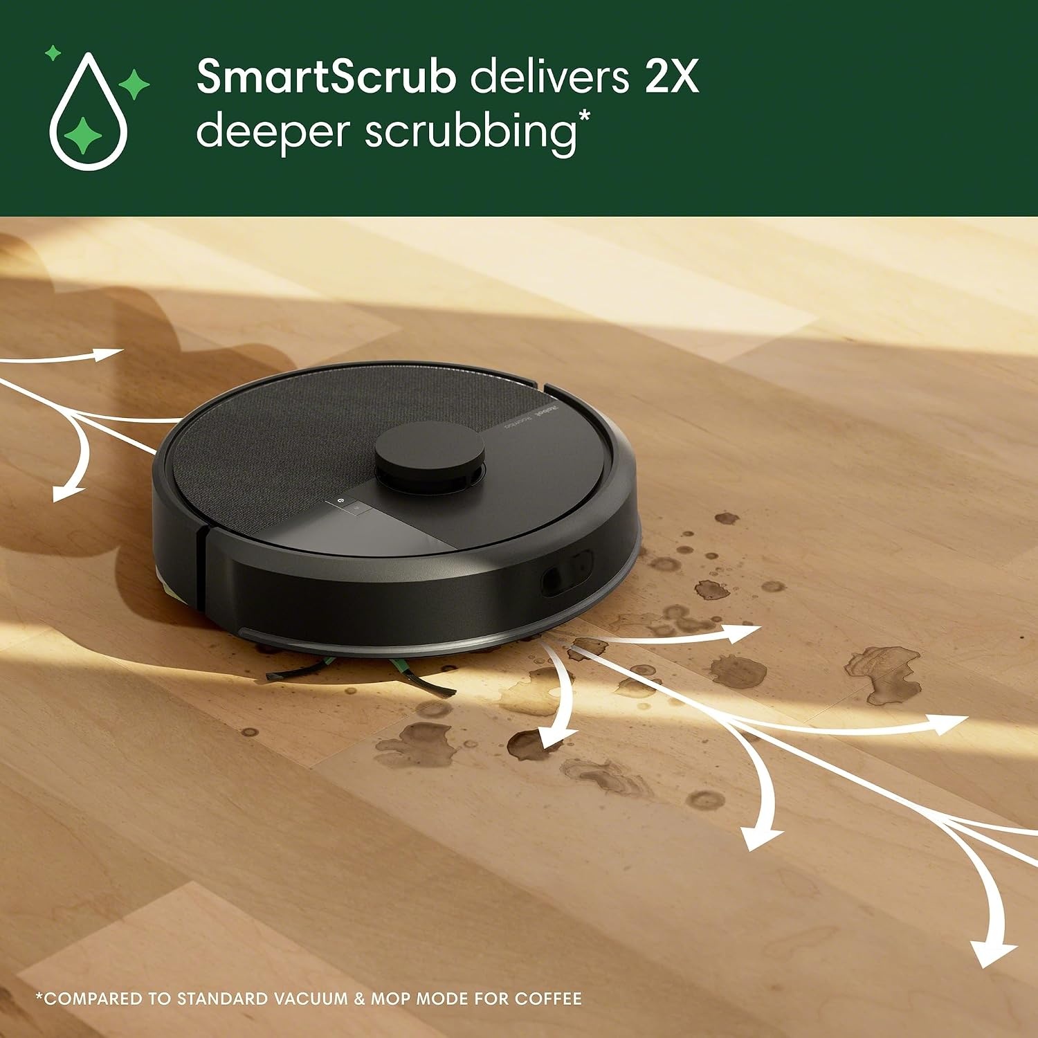image:imageiRobot Roomba 105 Combo Robot Vacuum amp Mop Easy to use Intense PowerLifting Suction LiDAR Navigation Multiple Cleaning Modes Avoids Mopping Carpets SelfChargingBlack