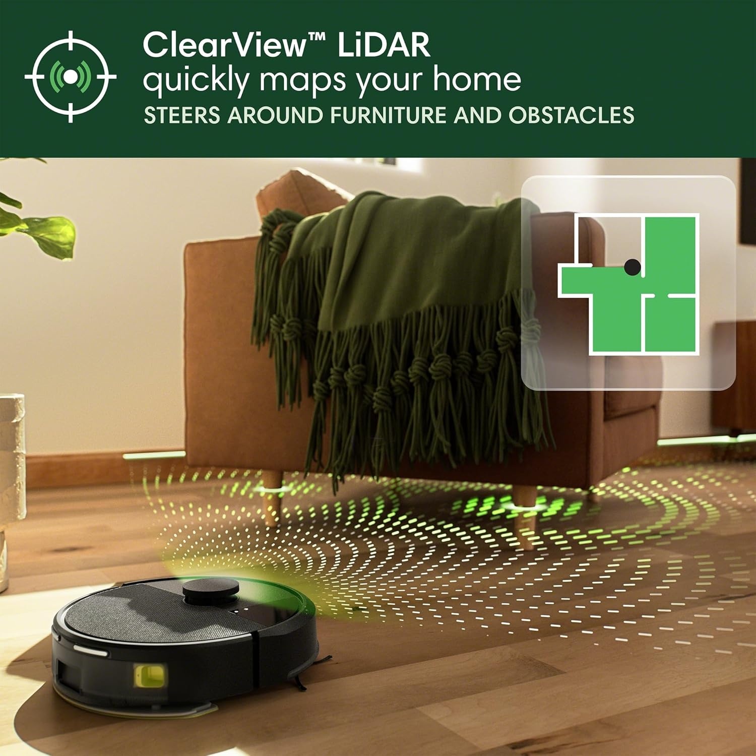 image:imageiRobot Roomba 105 Combo Robot Vacuum amp Mop Easy to use Intense PowerLifting Suction LiDAR Navigation Multiple Cleaning Modes Avoids Mopping Carpets SelfChargingBlack