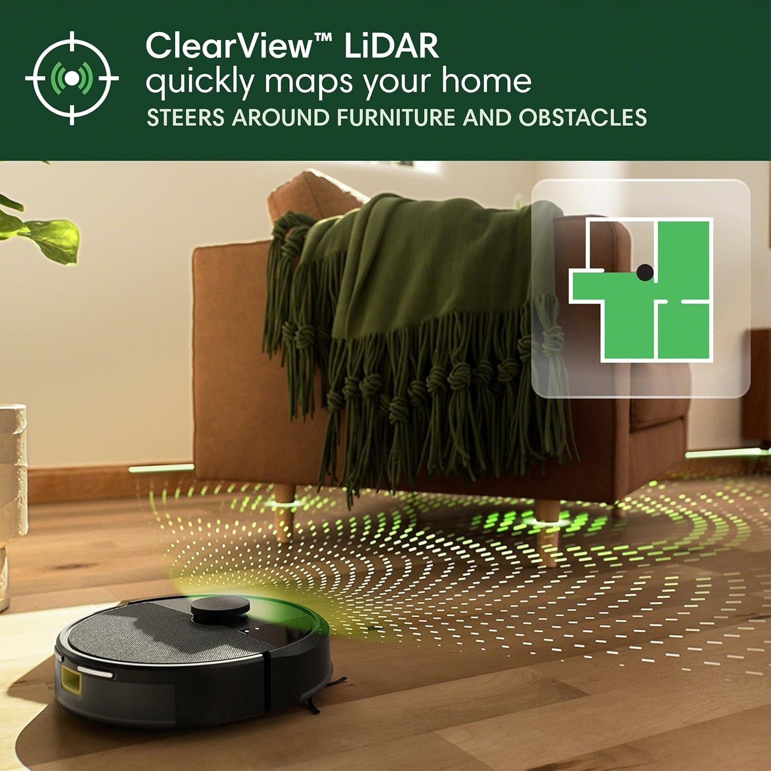 image:imageiRobot Roomba 105 Vac Robot Vacuum Easy to use Intense PowerLifting Suction LiDAR Navigation MultiSurface Cleaning Cleans in Neat Rows SelfChargingBlack