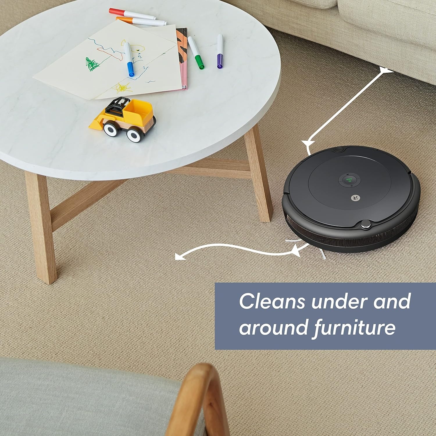 image:imageiRobot Roomba 105 Vac Robot Vacuum Easy to use Intense PowerLifting Suction LiDAR Navigation MultiSurface Cleaning Cleans in Neat Rows SelfChargingCharcoal