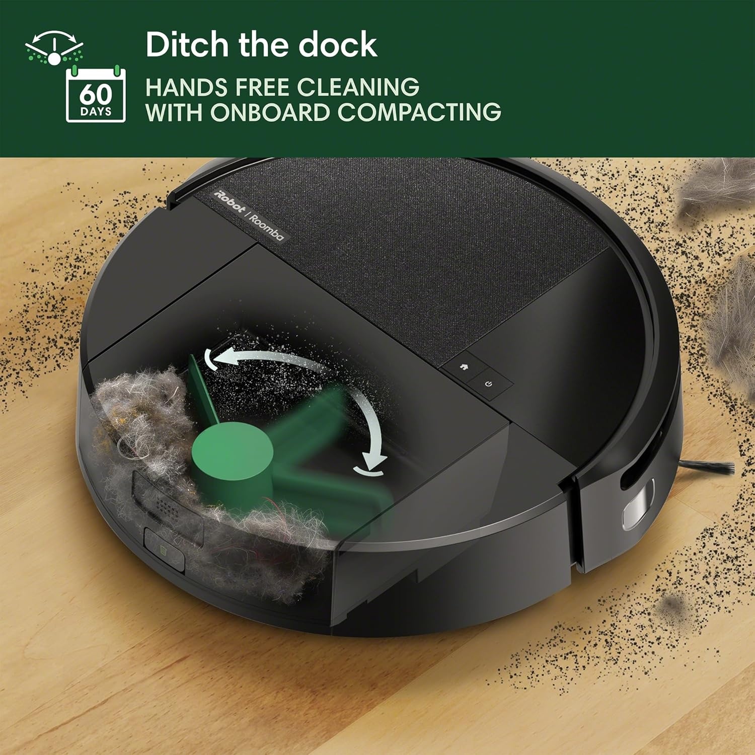 image:imageiRobot Roomba 205 DustCompactor Vac Robot Vacuum Compacts Dirt Inside No Emptying for 60 Days Space Saving No Dock Needed Bagless Intense PowerLifting Suction LiDAR Navigation MultiSurfaceBlack
