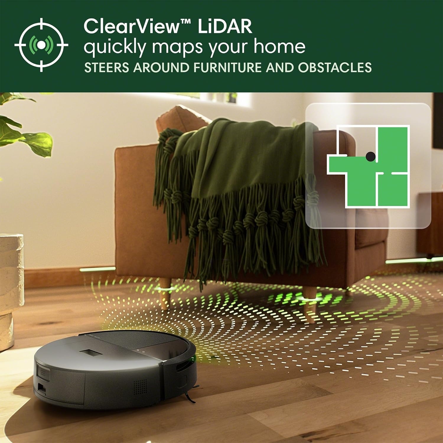 image:imageiRobot Roomba 205 DustCompactor Vac Robot Vacuum Compacts Dirt Inside No Emptying for 60 Days Space Saving No Dock Needed Bagless Intense PowerLifting Suction LiDAR Navigation MultiSurfaceBlack