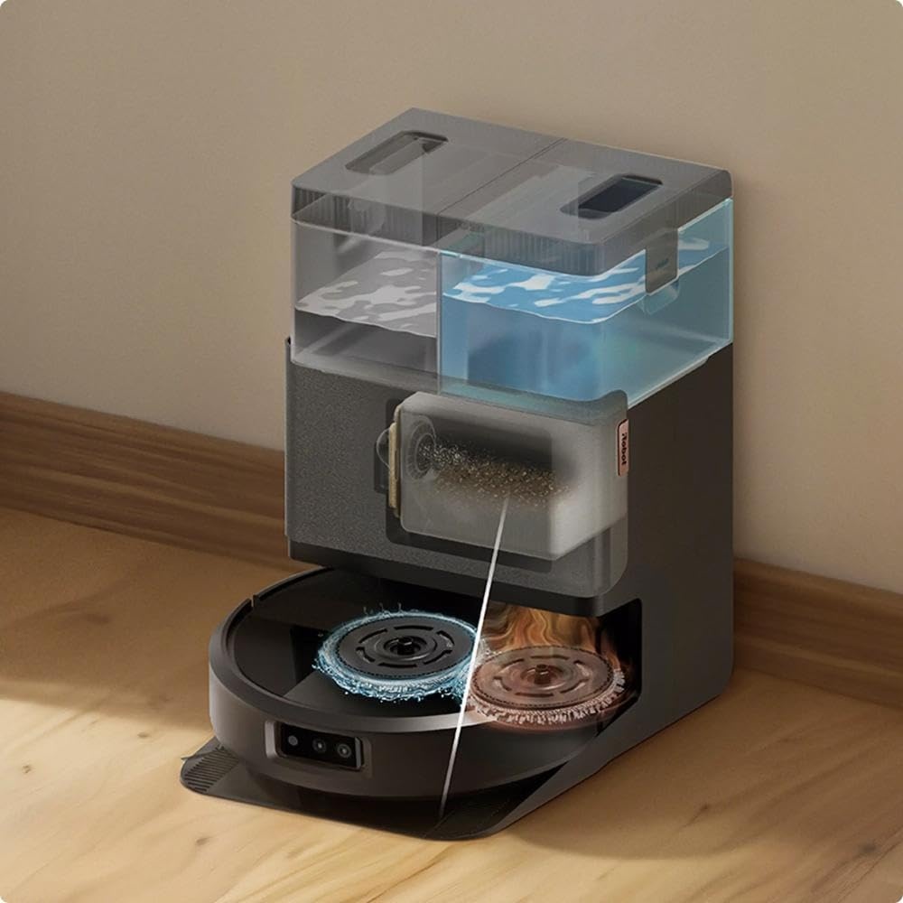 image:imageiRobot Roomba Plus 505 Combo Robot Vacuum amp Mop with AutoWash Dock Extending Spinning Mop Pads SelfEmpties Pad Wash amp Heated Drying Selfcleaning Recognizes amp Avoids Obstacles LiDAR NavigationBlack