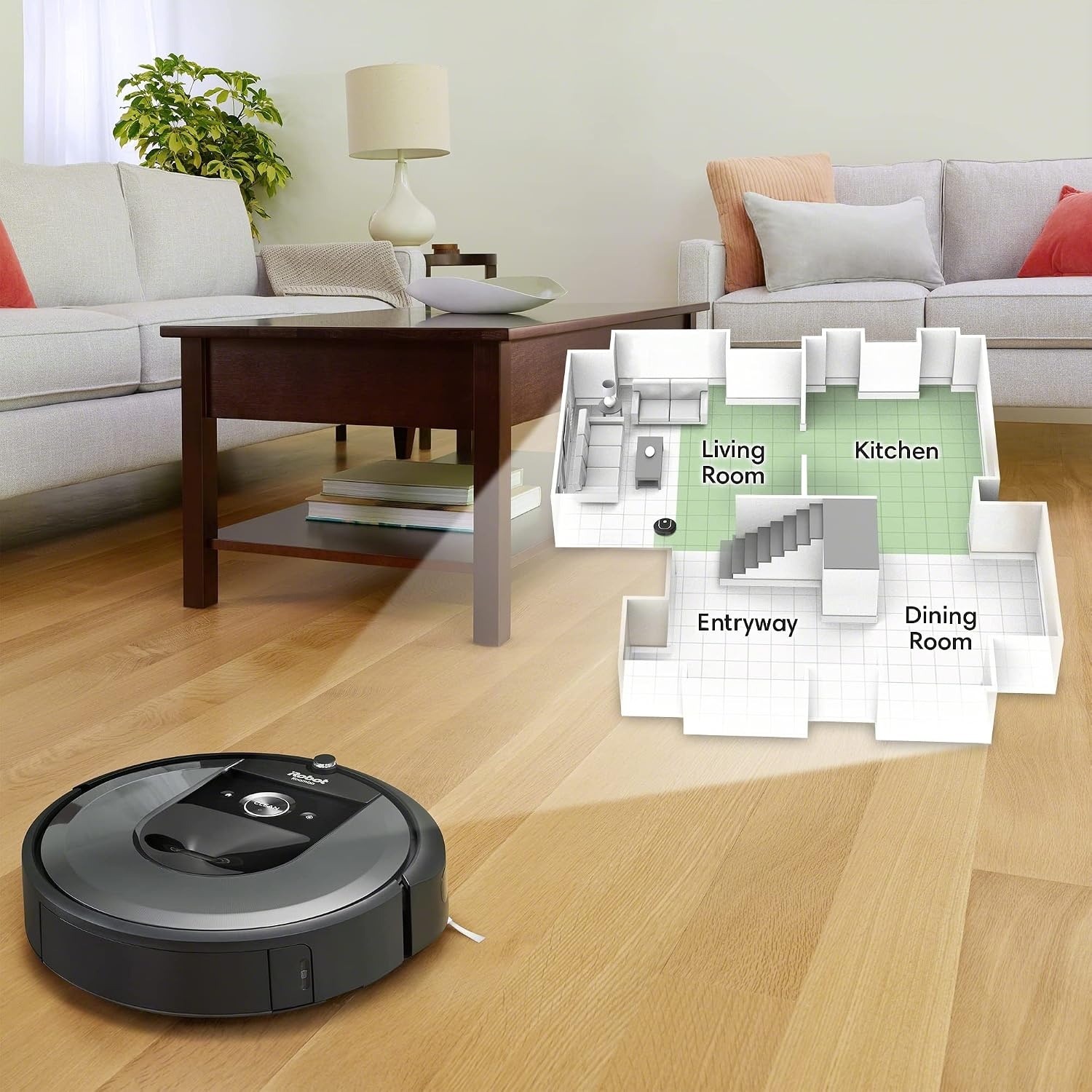 image:imageiRobot Roomba Plus 505 Combo Robot Vacuum amp Mop with AutoWash Dock Extending Spinning Mop Pads SelfEmpties Pad Wash amp Heated Drying Selfcleaning Recognizes amp Avoids Obstacles LiDAR NavigationSilver