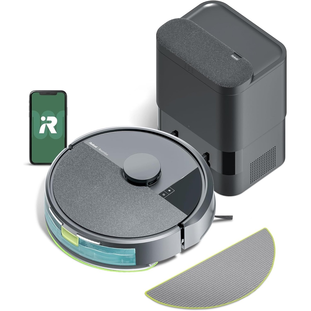 image:imageiRobot Roomba 104 2in1 Vacuum amp Mop Robot  SelfEmpties for 75 Days Intense PowerLifting Suction Vacuums All Floors Ideal for Pet Hair LiDAR Smart Navigation Mapping Mops Hard FloorsGray