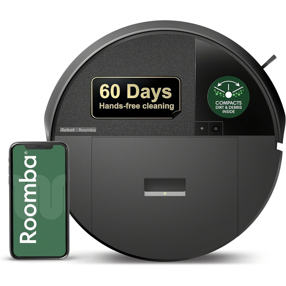 image:imageiRobot Roomba 205 DustCompactor Vac Robot Vacuum Compacts Dirt Inside No Emptying for 60 Days Space Saving No Dock Needed Bagless Intense PowerLifting Suction LiDAR Navigation MultiSurfaceBlack