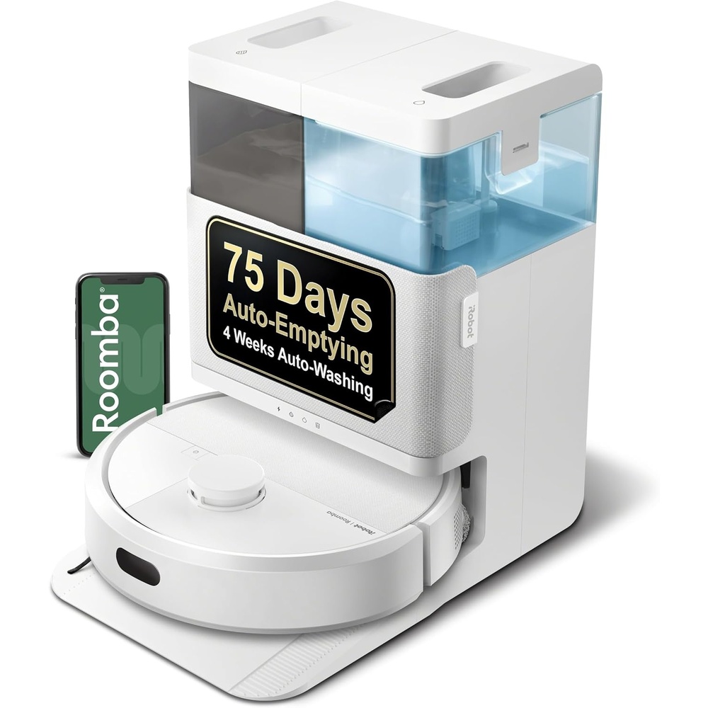 image:imageiRobot Roomba Plus 405 G185 Combo Robot Vacuum amp Mop with AutoWash Dock Spinning Mop Pads SelfEmpties Pad Washing amp Drying SelfCleaning PadLift LiDAR NavigationWhite