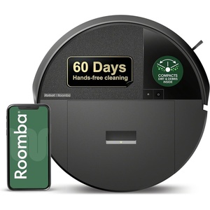 iRobot Roomba 205 DustCompactor Vac Robot Vacuum – Compacts Dirt Inside, No Emptying for 60 Days, Space Saving, No Dock Needed, Bagless, Intense Power-Lifting Suction, LiDAR Navigation, Multi-Surface(Black)